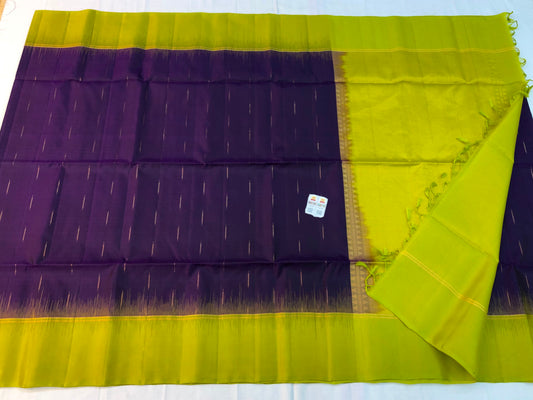 Kanchipuram Pattu Soft Silk Indian Saree Pure Silk Sari Purple | SS29
