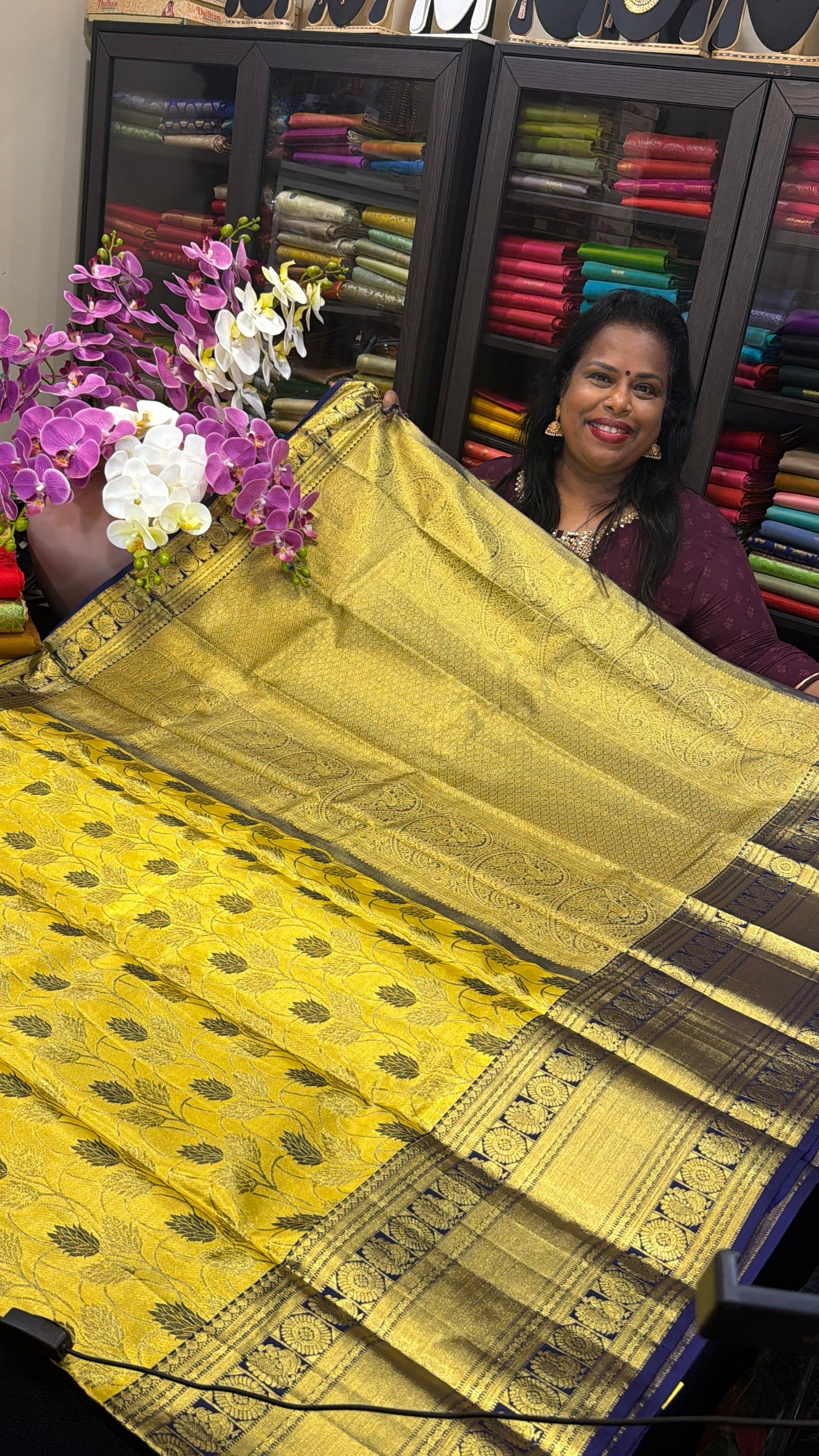 Kanchipuram Pure Silk Saree Bridal Tissue Kanjivaram Sari SPK240