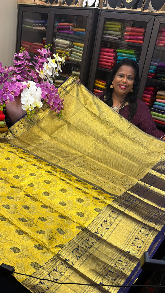 Kanchipuram Pure Silk Saree Bridal Tissue Kanjivaram Sari SPK240