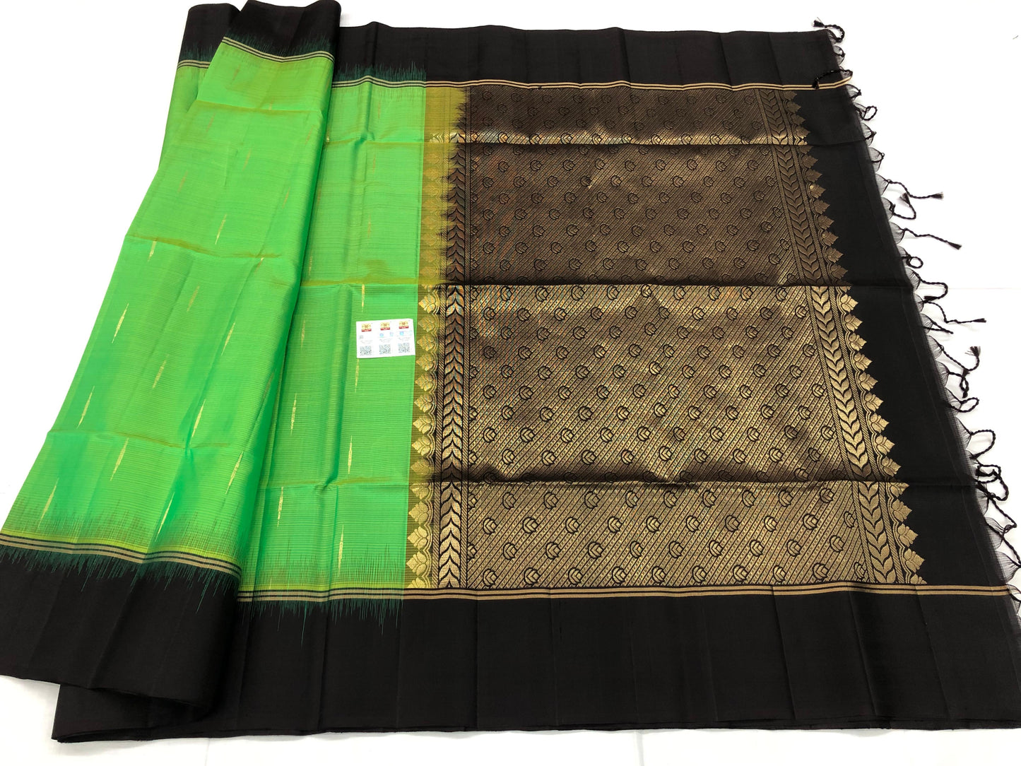 Kanchipuram Pattu Soft Silk Saree Pure Silk Bridal Sari Green | SS10