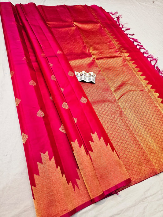 Kanchipuram Pure Silk Saree Bridal Indian Kanjivaram Sari SPK347