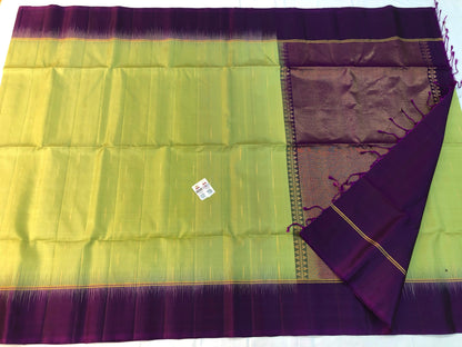 Pattu Soft Silk Indian Saree Pure Silk Sari Sage Green Purple SS43