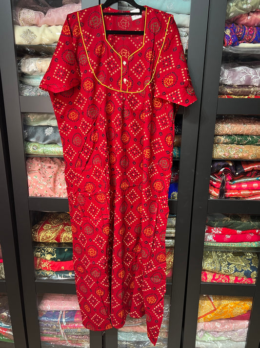 Free size Indian Cotton Nighty Nightgown NI29