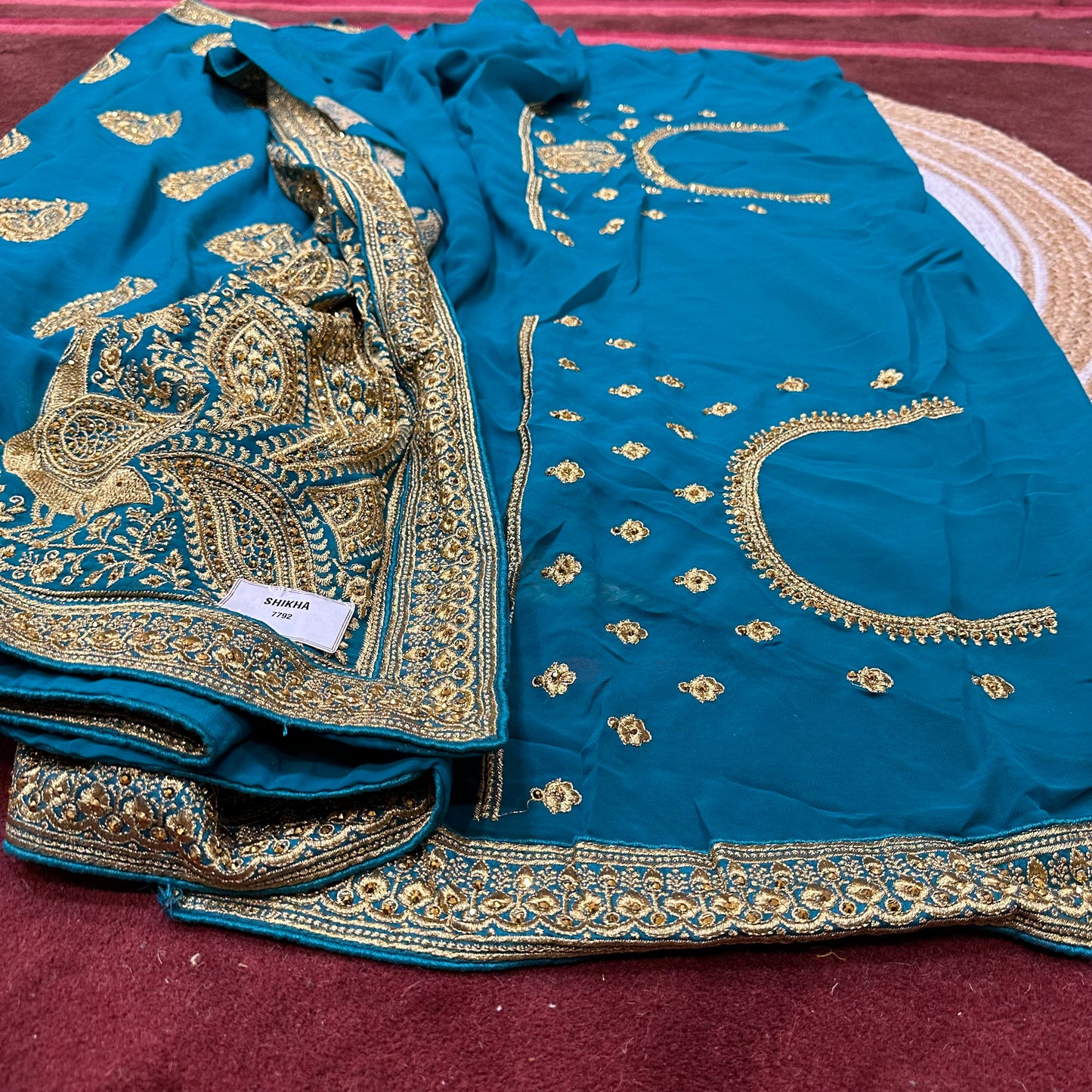 Georgette Sari Indian Fancy Party wear Saree Yellow V3