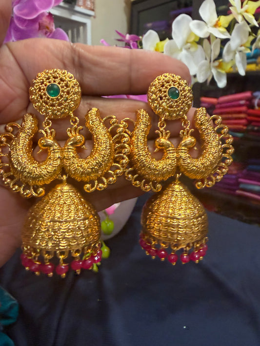 Multi Jumka Jhumka Indian Brass Earrings Jimikki Kammal Indian Jewellery E26