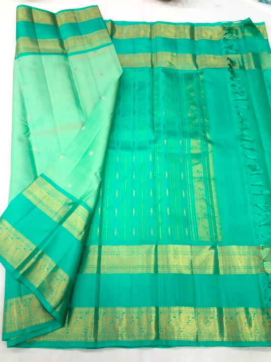 50/50 Blend Mix Kanchipuram Silk Saree Bridal Indian Kanjivaram Sari SPK336