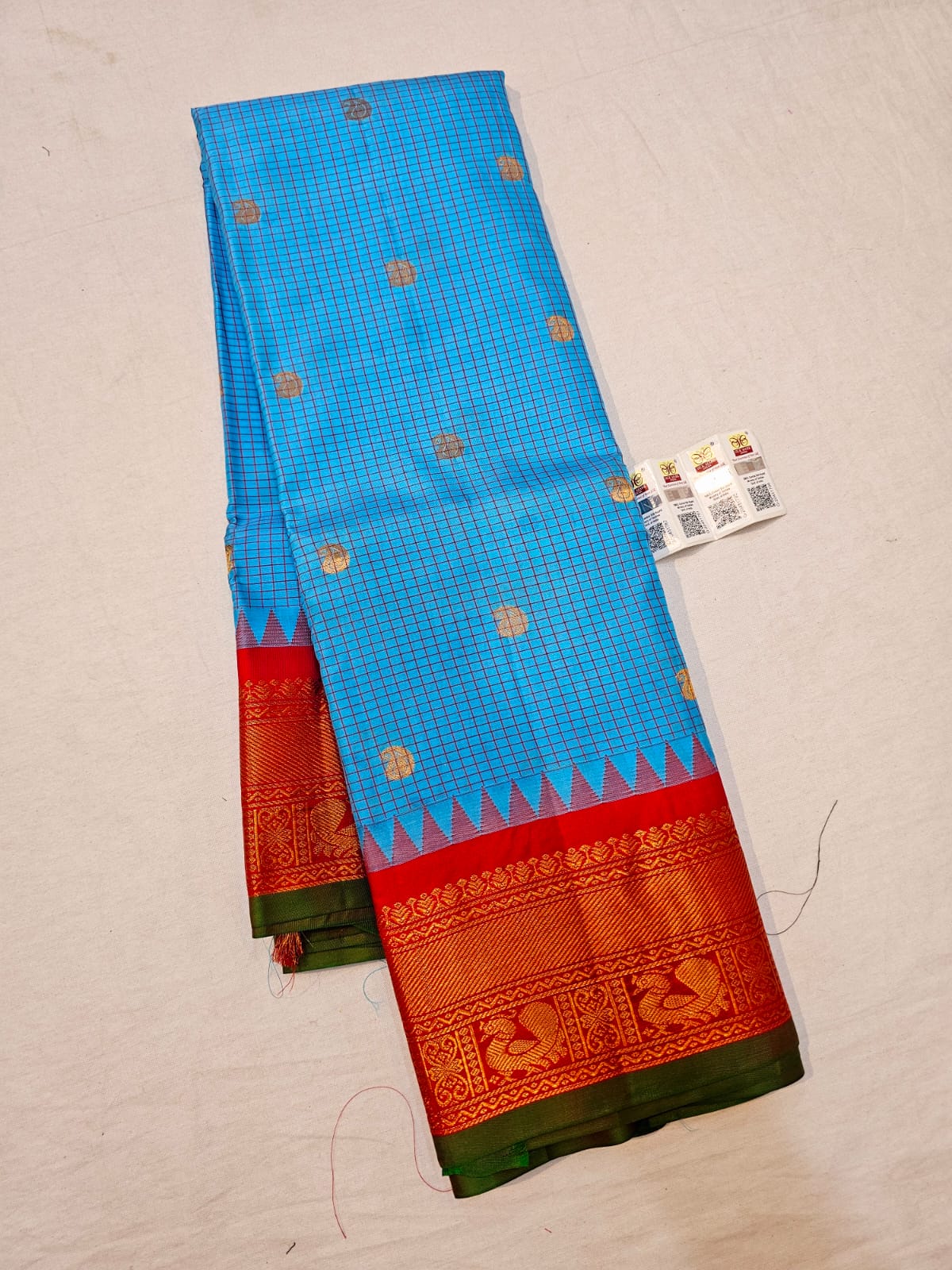 Kanchipuram Pure Silk Saree Bridal Indian Kanjivaram Sari SPK302