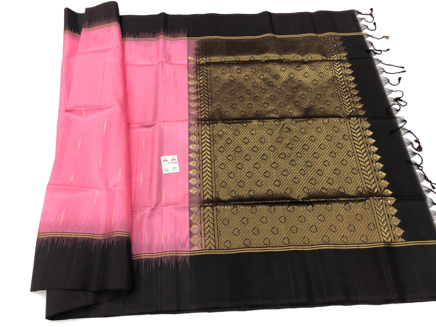 Pattu Soft Silk Indian Saree Pure Silk Sari Pink Brown SS47