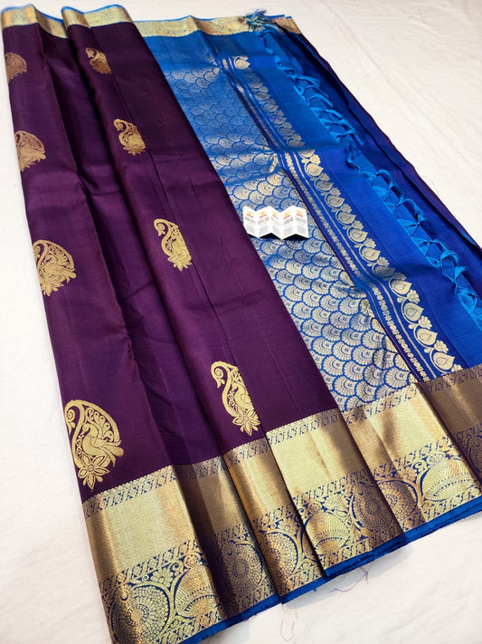 Kanchipuram Pure Silk Saree Bridal Kanjivaram Sari SPK270