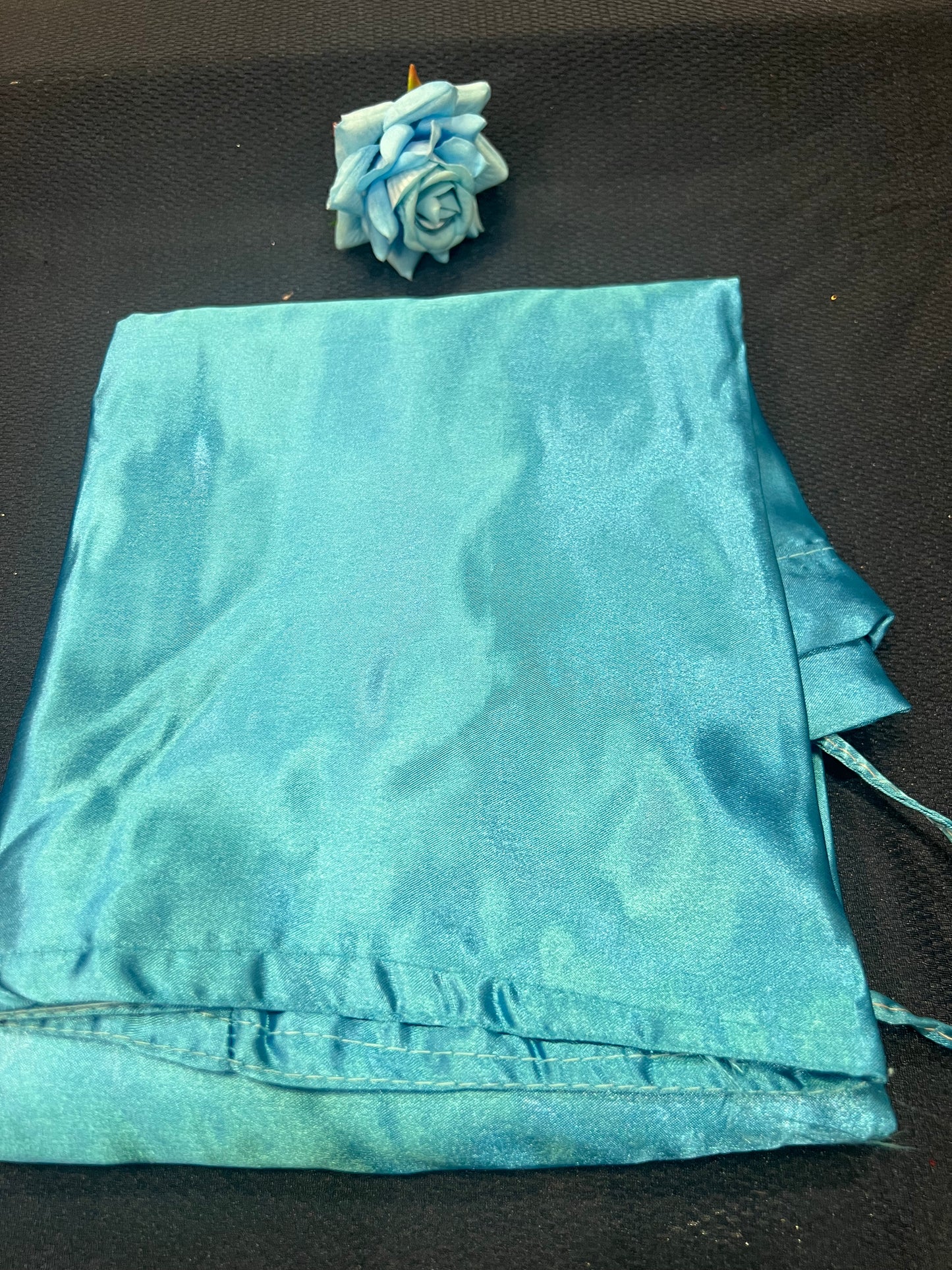 Free size Sari Petticoat Satin Underskirt Saree Skirt Blue P6