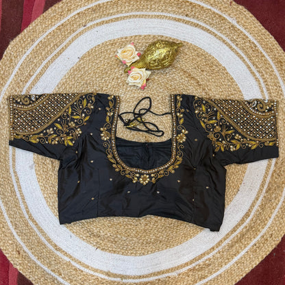 42” XL Size 12 size Aari Worked Sari Blouse Indian Saree Top Black B322