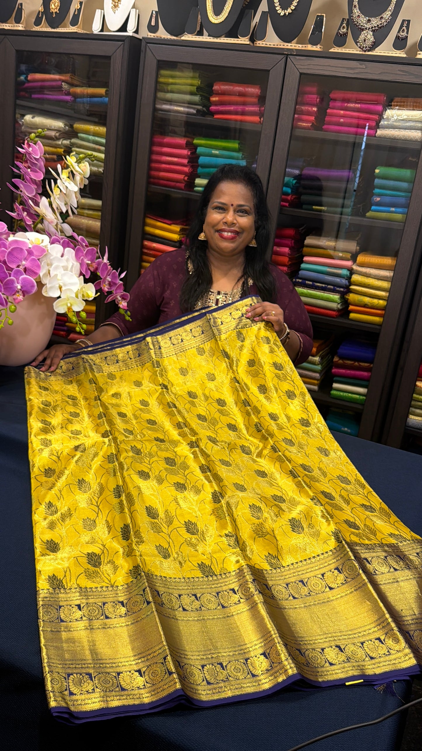 Kanchipuram Pure Silk Saree Bridal Tissue Kanjivaram Sari SPK240