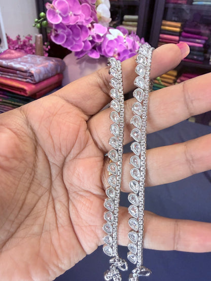 Brass Silver Rhodium Polished Indian Payal Kolusu Anklets P3