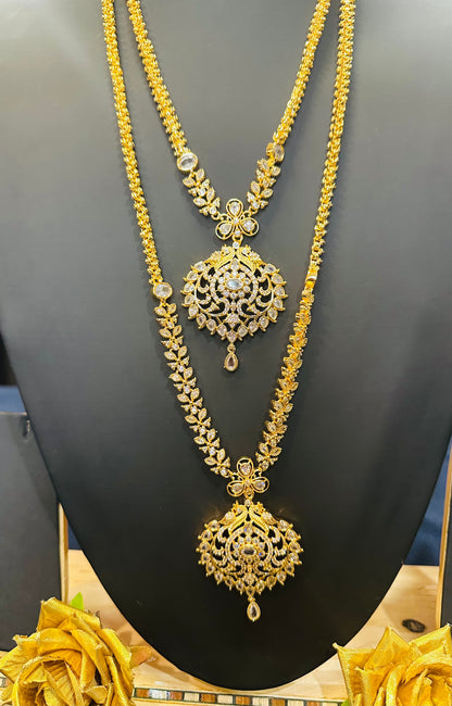 Forming Gold Temple Indian Necklace Addiyal Jewellery N40