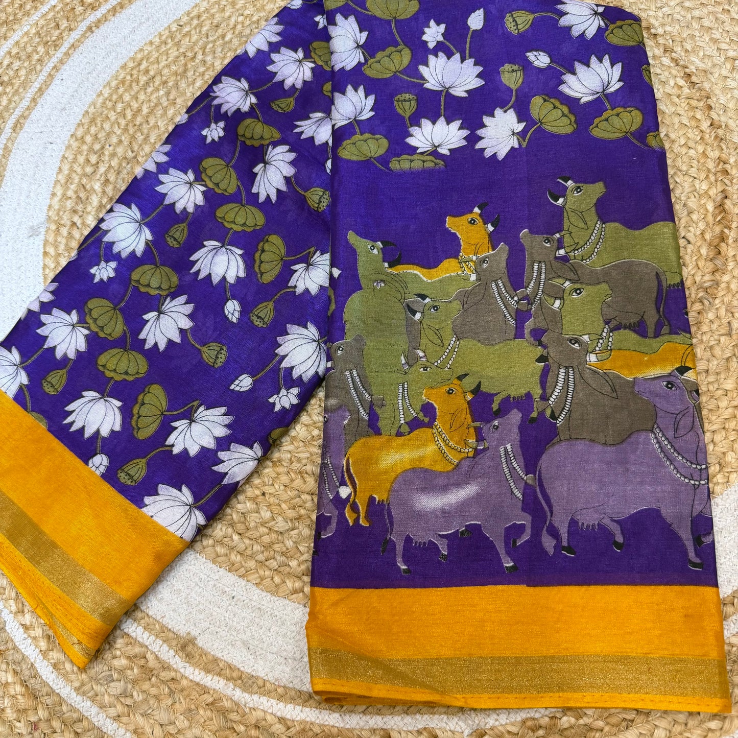 Maroon Indian Casual wear Saree Kalamkari Printed Sari S143