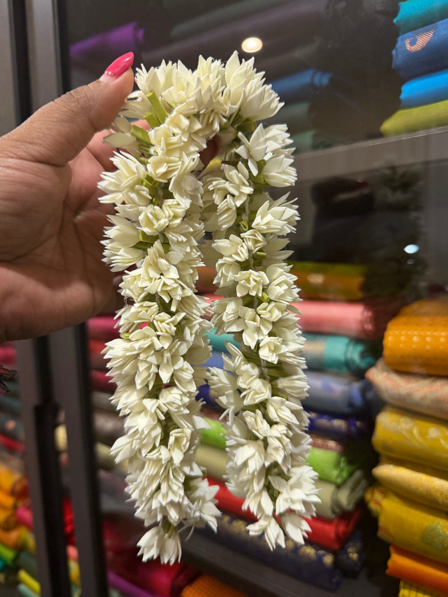 18” Pichi Poo Natural Looking Handmade Jasmine Flower Gajra G10