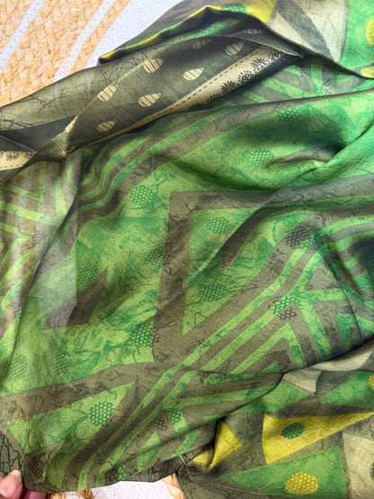 Bella Casual soft Sari Indian Saree Green S17