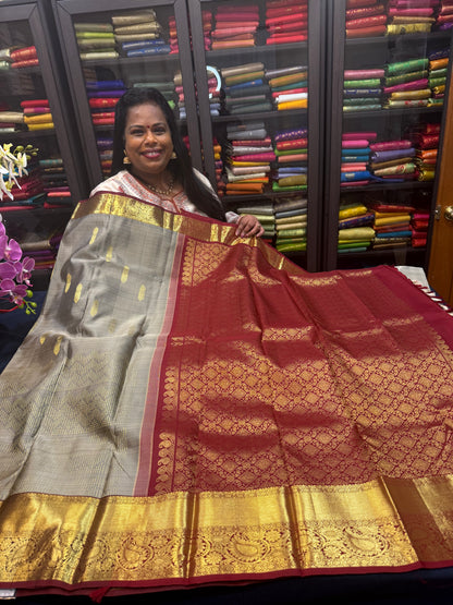 Kanchipuram Pure Silk handloom Saree Indian Kanjivaram Sari SPK362