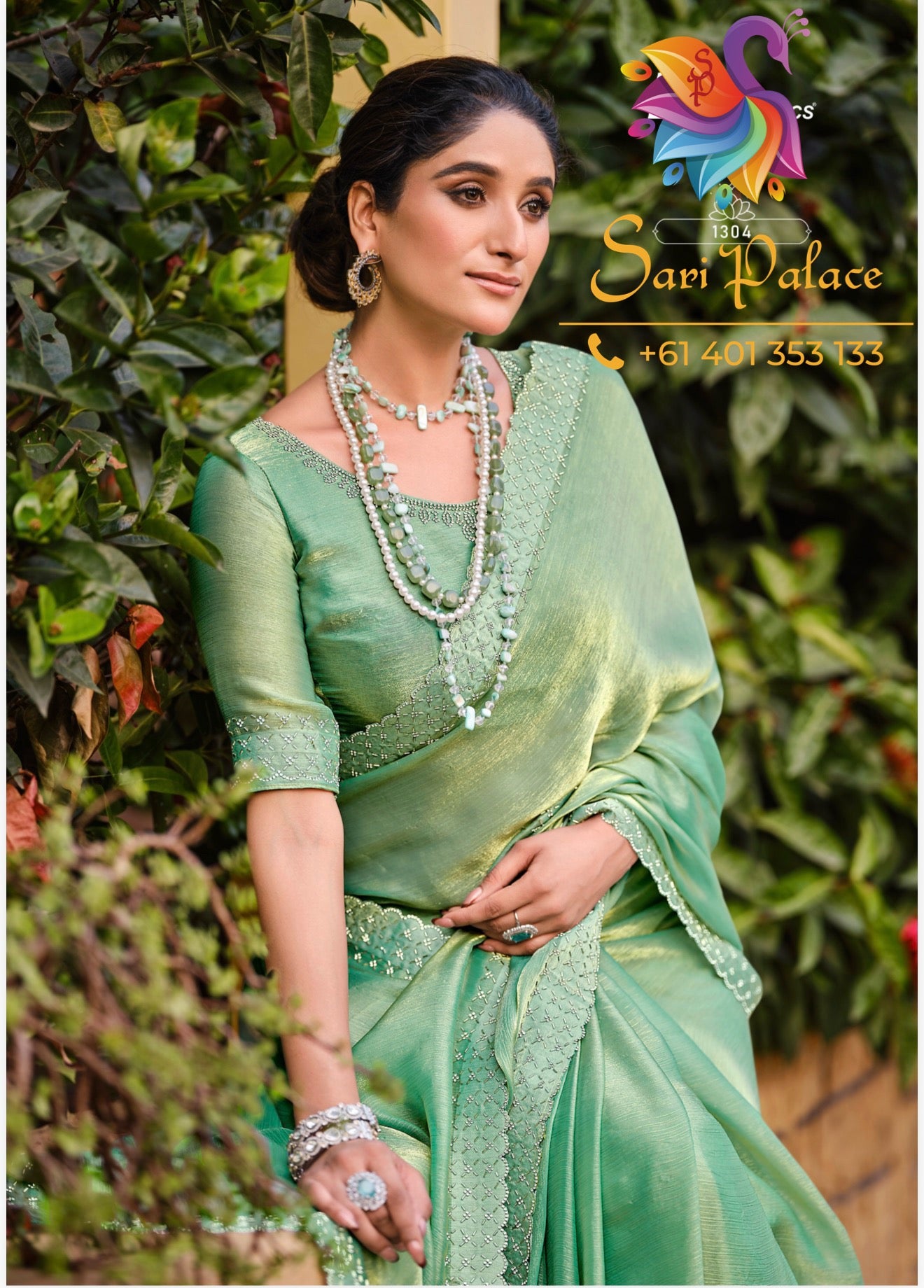 Peach Indian Fancy Party wear Saree Fendi Silk Sari S138
