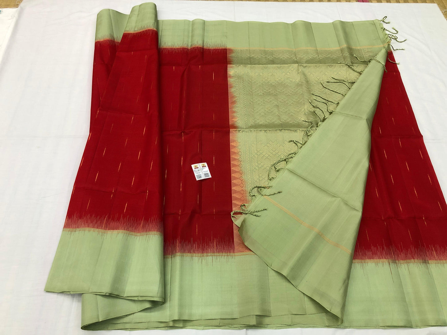 Kanchipuram Pattu Soft Silk Indian Saree Pure Silk Sari Red | SS19