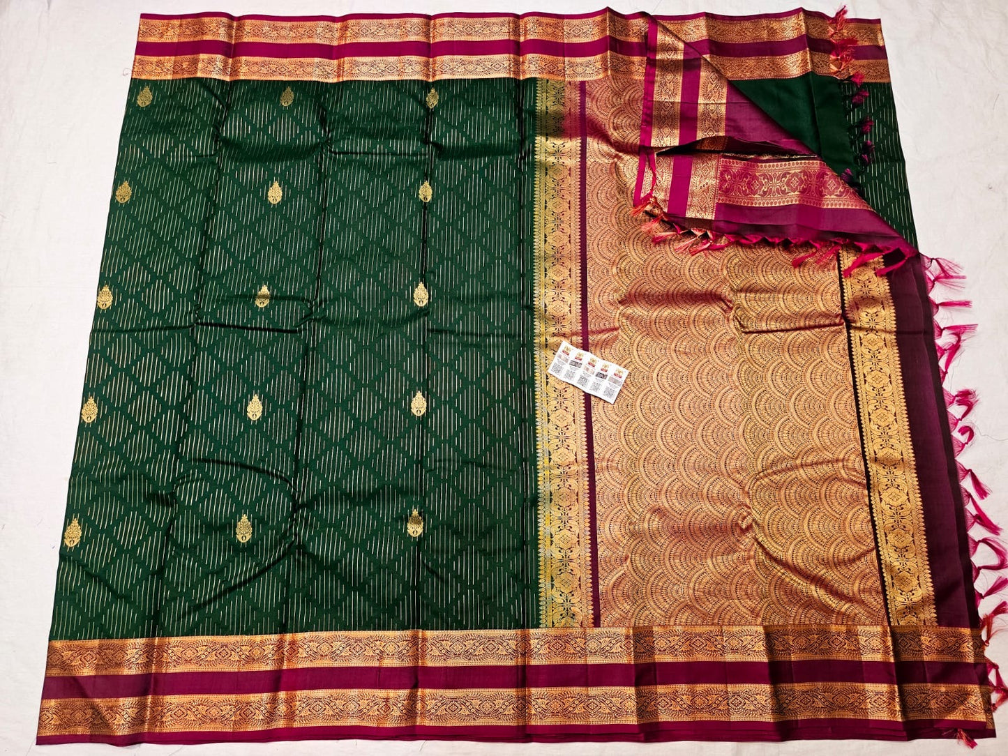 Kanchipuram Pure Silk Saree Bridal Indian Kanjivaram Sari SPK303