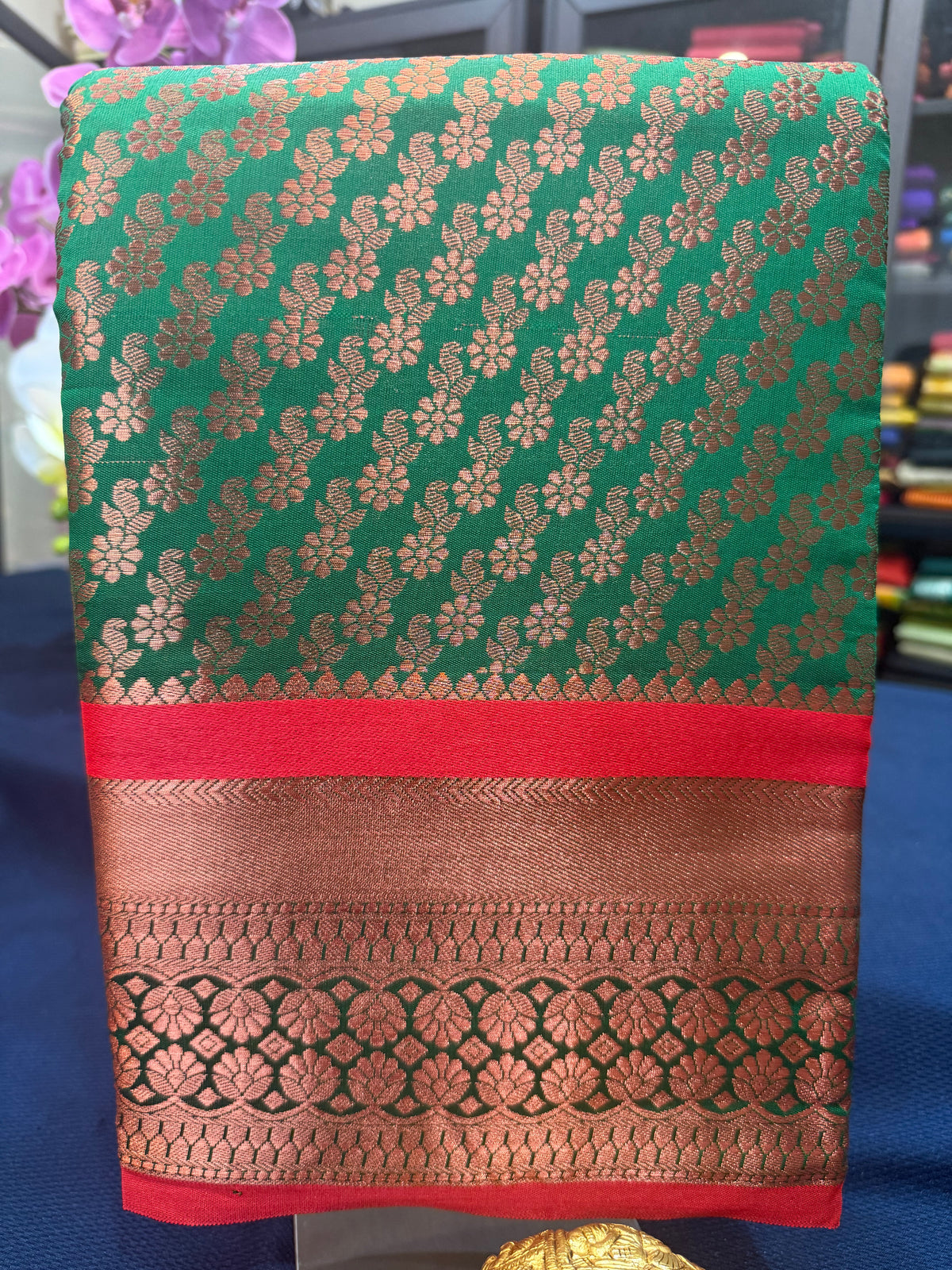 Sari Indian Bollywood Art Silk Emerald Green Diwali Saree Z13 Col 5
