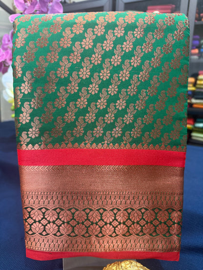 Sari Indian Bollywood Art Silk Emerald Green Diwali Saree Z13 Col 5