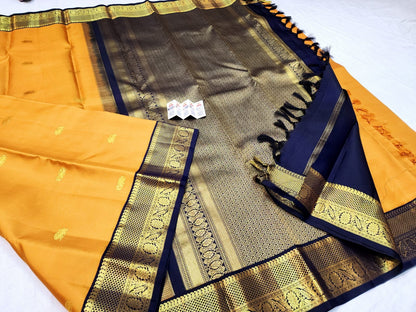 1g Gold Korvai Kanchipuram Pure Silk Saree Handloom Kanjivaram Sari| SPK183