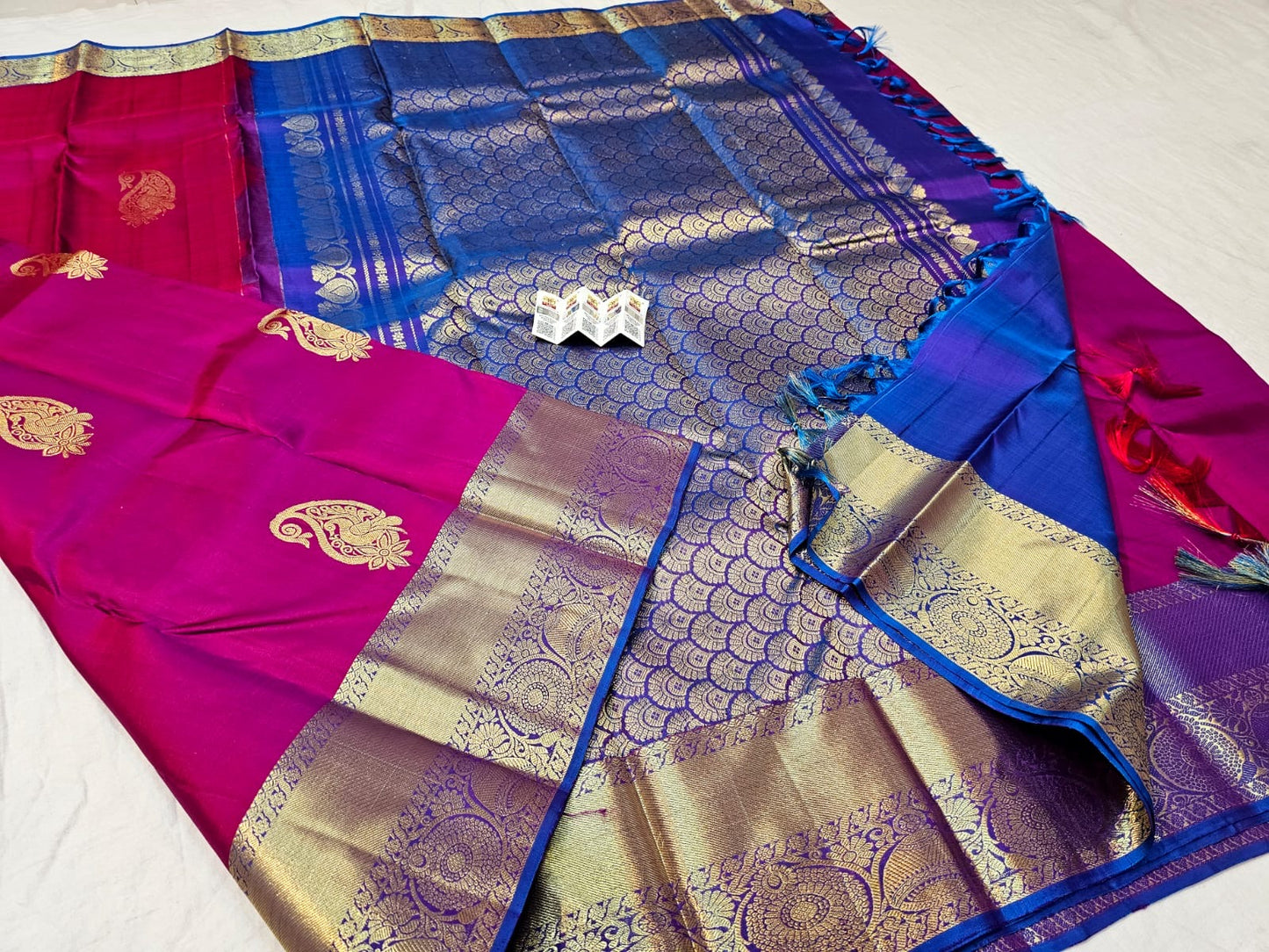 Kanchipuram Pure Silk Saree Bridal Pink Kanjivaram Sari SPK285