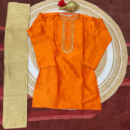 Size 12 Boys Sherwani Outfit Orange White K13