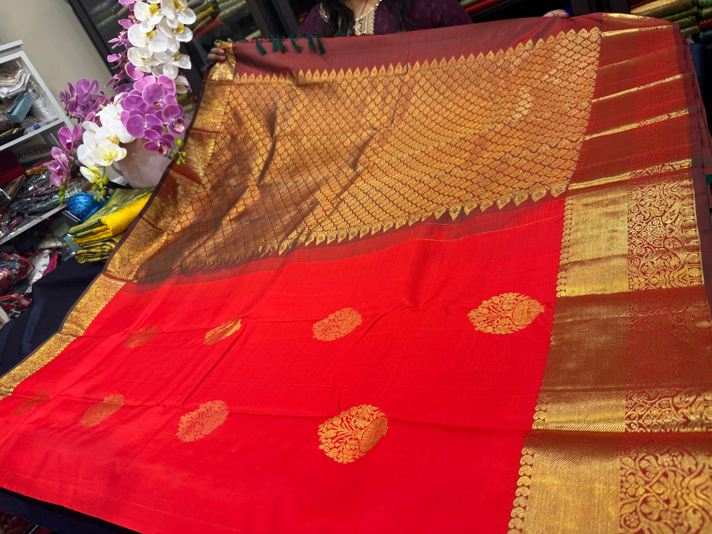 Kanchipuram Pure Silk Saree Bridal Kanjivaram Sari SPK240