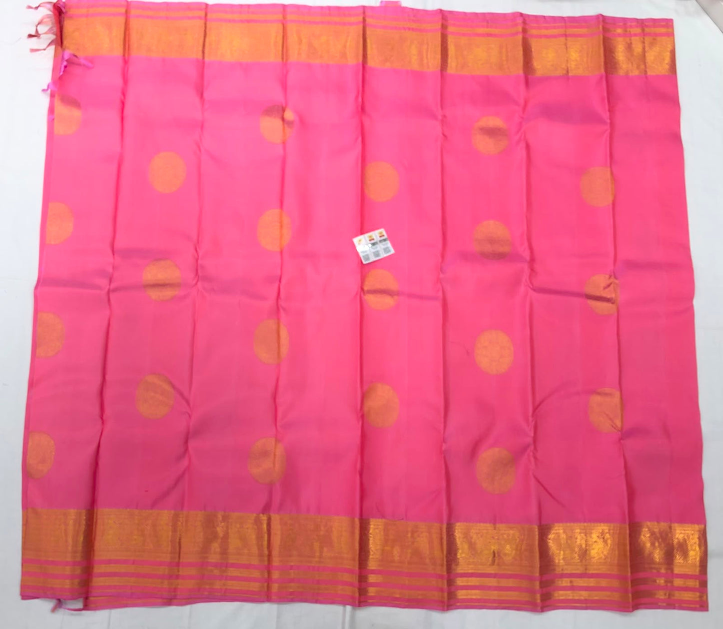 Kanchipuram Pure Silk Saree Bridal Indian Kanjivaram Pink Sari SPK316