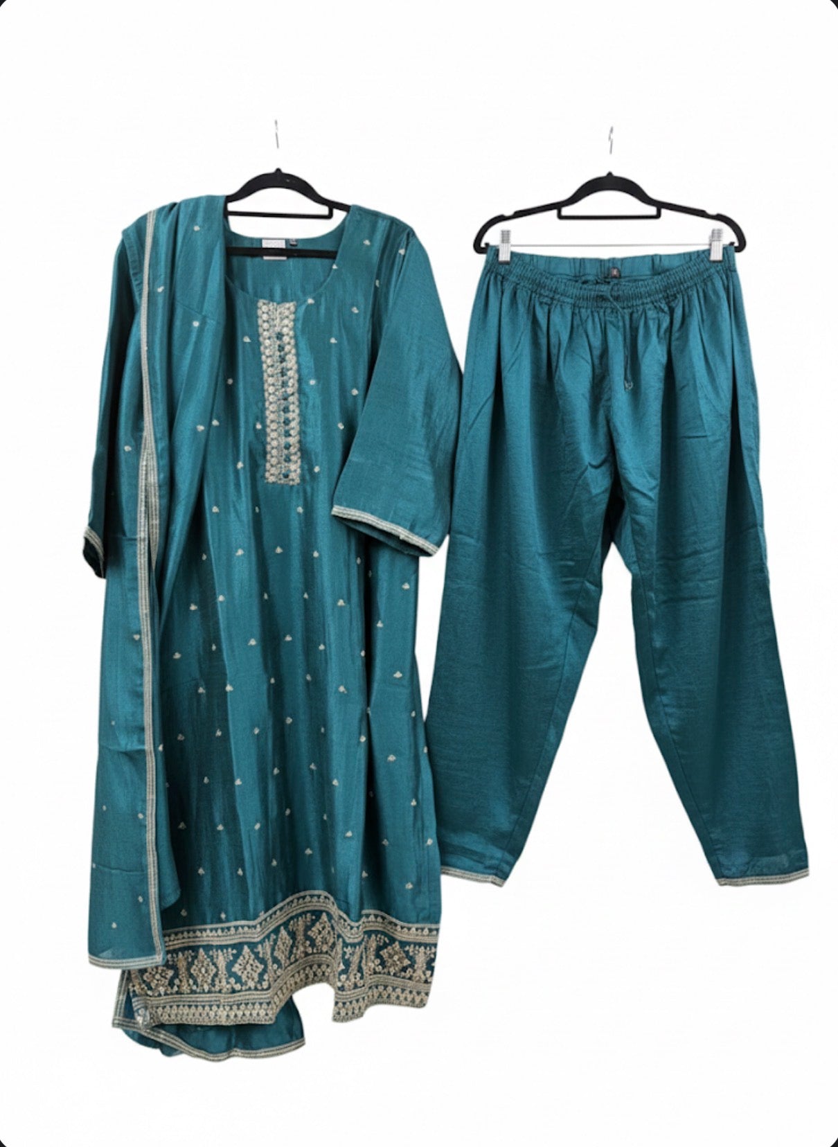 48” 4XL Size 18 Indian Ladies Outfit Teal Salwar Kameez Suit EID SS11