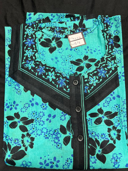 Free size Indian Cotton Nighty Nightgown NI28