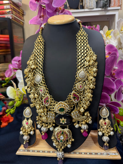 Handmade Brass Necklace with Silver polish Indian Tribal Multi Jewellery N96