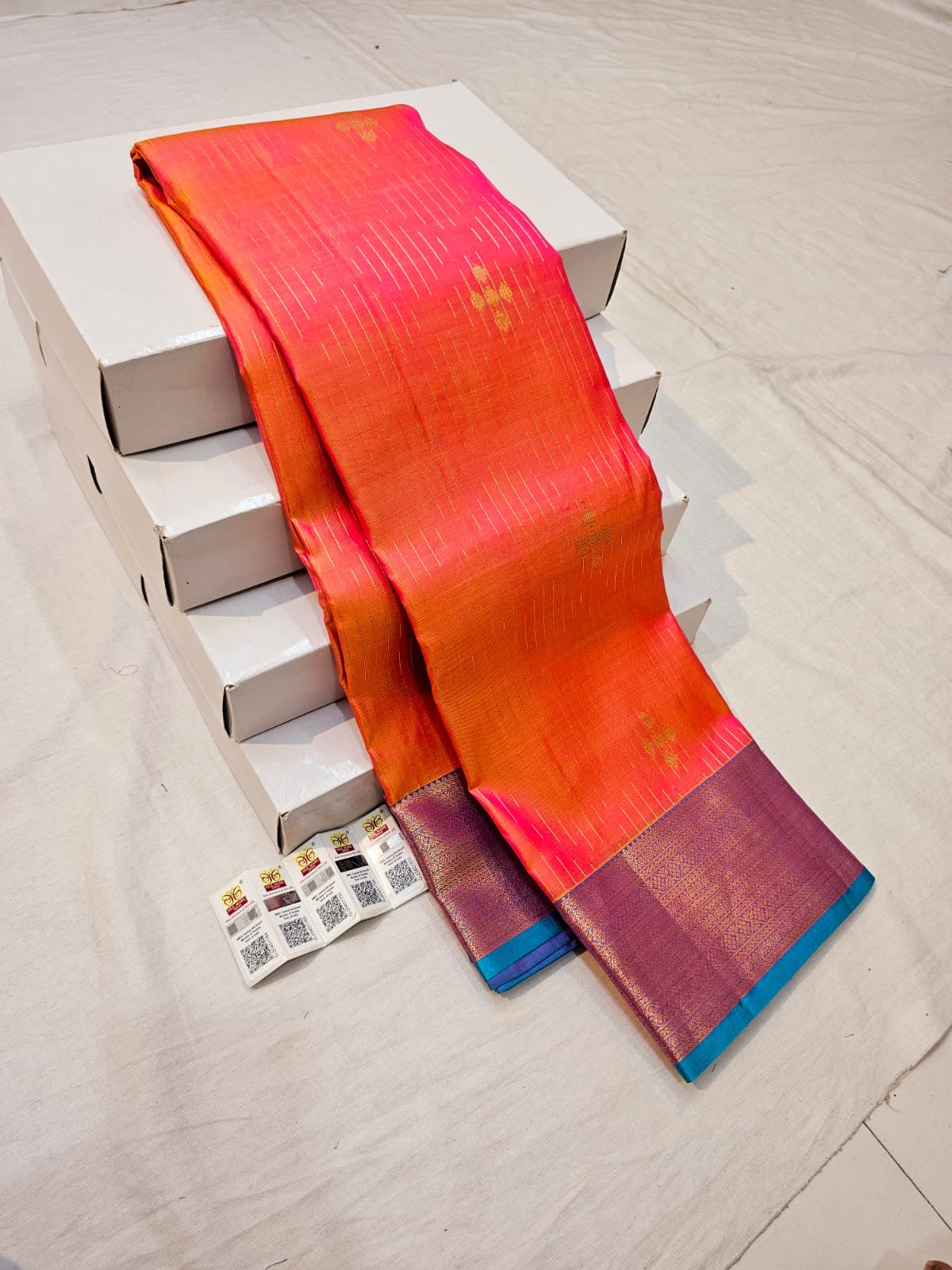 Kanchipuram Pure Silk Saree Bridal Indian Kanjivaram Sari SPK337