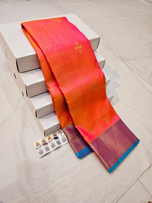 Kanchipuram Pure Silk Saree Bridal Indian Kanjivaram Sari SPK337