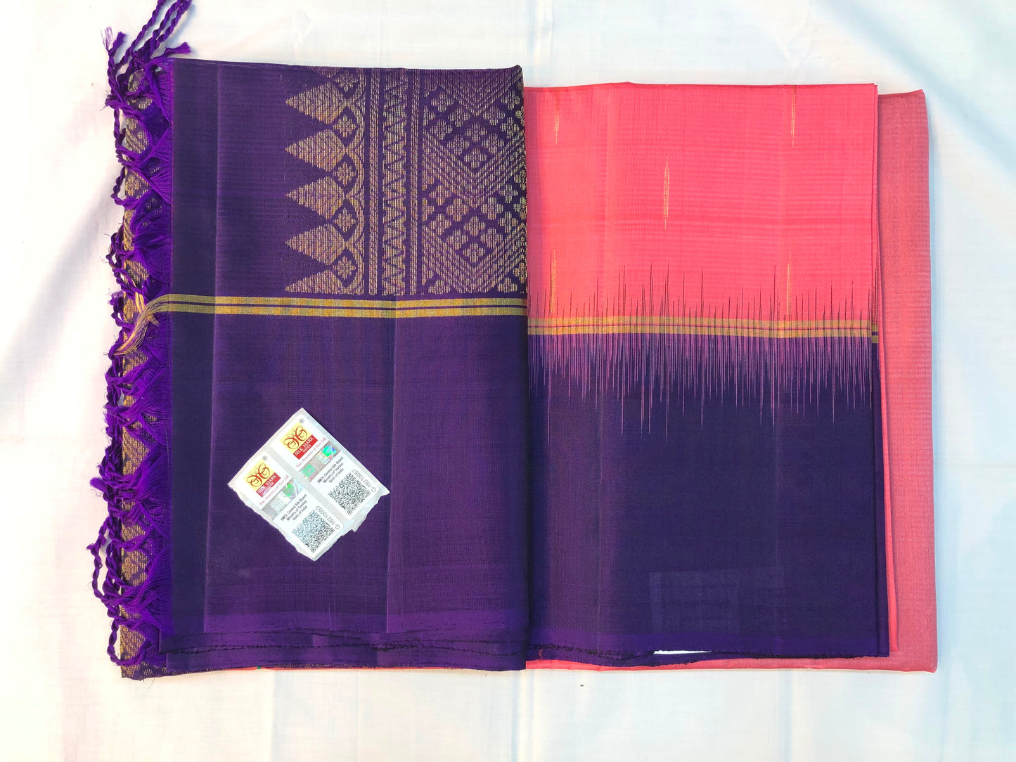 Pattu Soft Silk Indian Saree Pure Silk Sari Dark Peach SS37