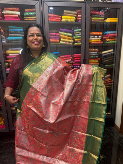 Semi Silk Saree Indian Bridal Kanjivaram Kanchipuram Sari Semi4