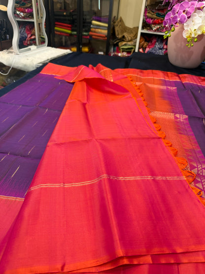 Kanchipuram Soft Silk Sari Purple & Pink Colour | SS2