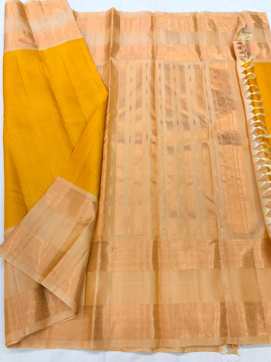 50/50 Blend Mix Kanchipuram Silk Saree Bridal Indian Kanjivaram Sari SPK352