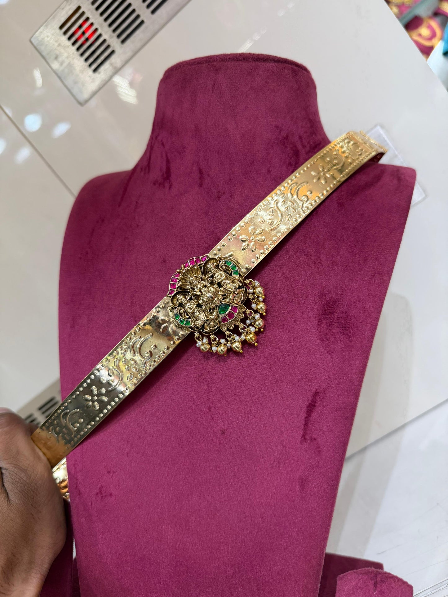 Brass Bridal Waist Chain Sari Belt Kamarbandh Oddiyanam W7