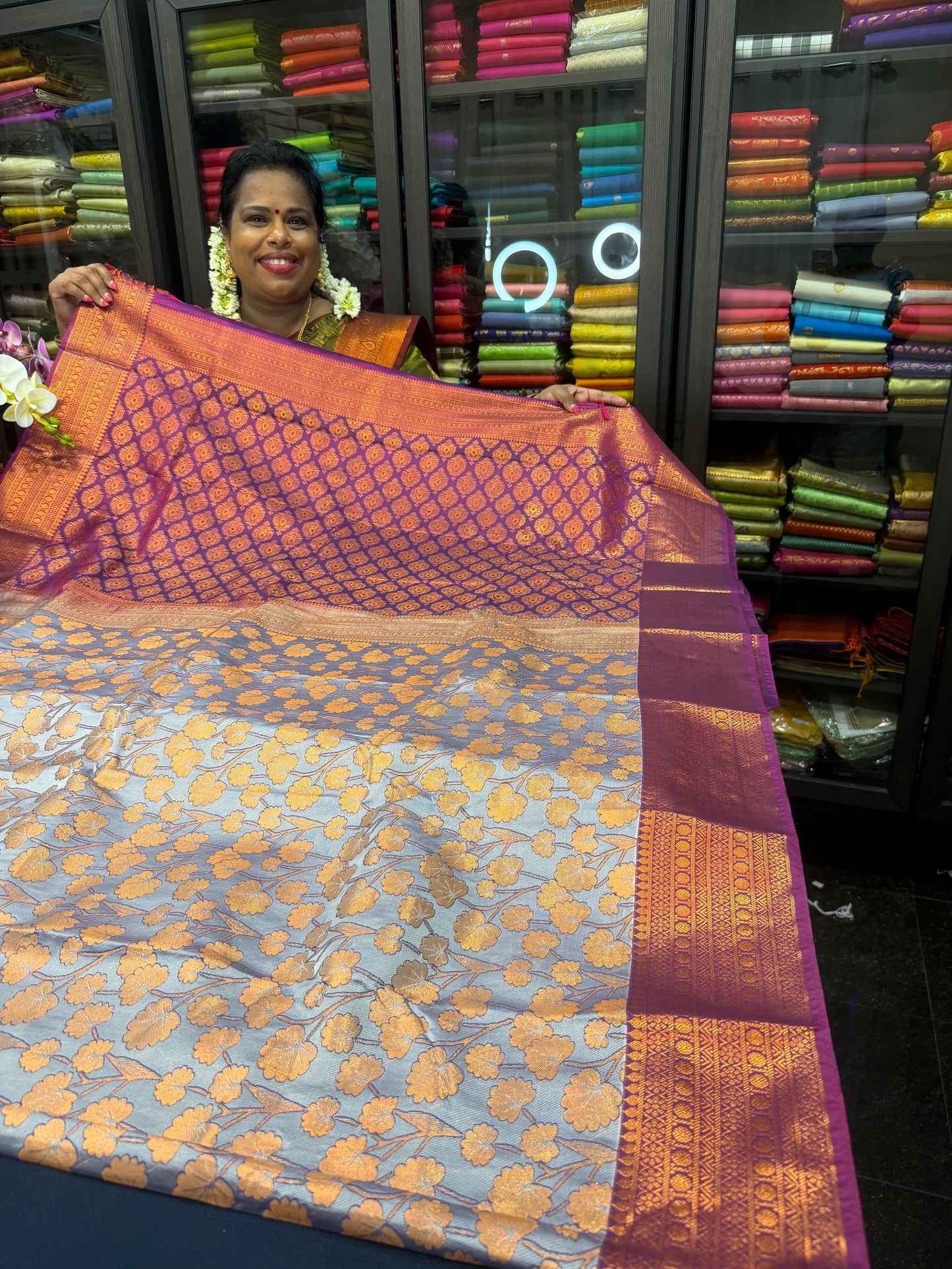 Semi Silk Saree Indian Bridal Kanjivaram / Kanchipuram Sari SEMI2