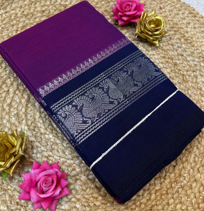 Chettinad Silk Cotton Traditional Kanchi Sari South Indian Saree S142