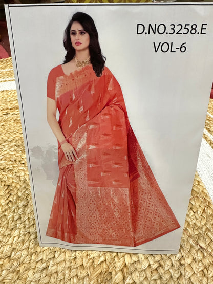 Orange Casual Sari Indian Saree S35