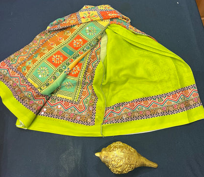 Green Multi Mirror Worked Masakali Sari Indian Fancy Saree C3