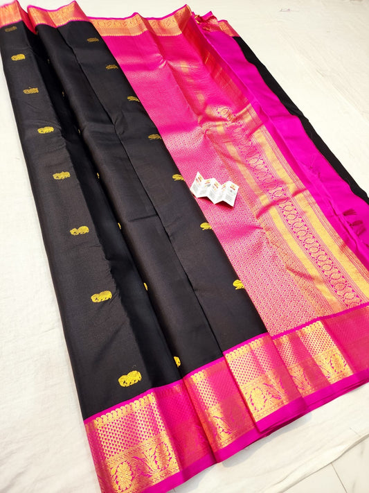 1g Gold Korvai Kanchipuram Pure Silk Saree Handloom Kanjivaram Sari| SPK089