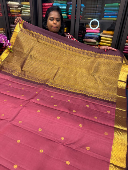 2g Gold Kanchipuram Pure Silk Saree Pink Kanjivaram Sari SPK209