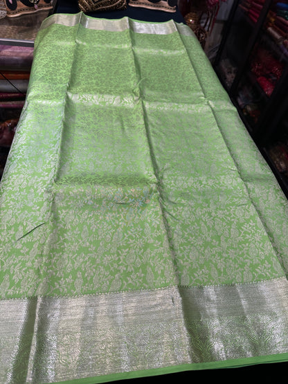 Kanchipuram Pure Silk Saree Light Green Kanjivaram Sari| SPK092