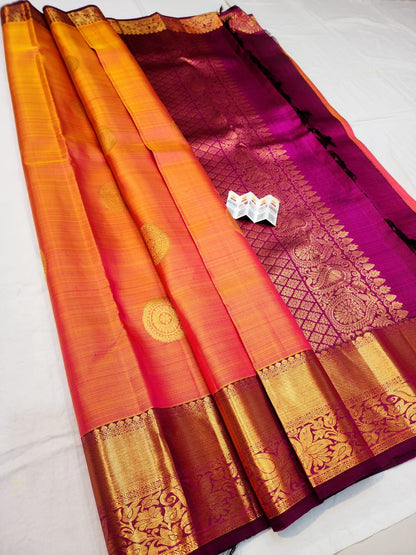Kanchipuram Pure Silk Saree Bridal Kanjivaram Sari SPK274